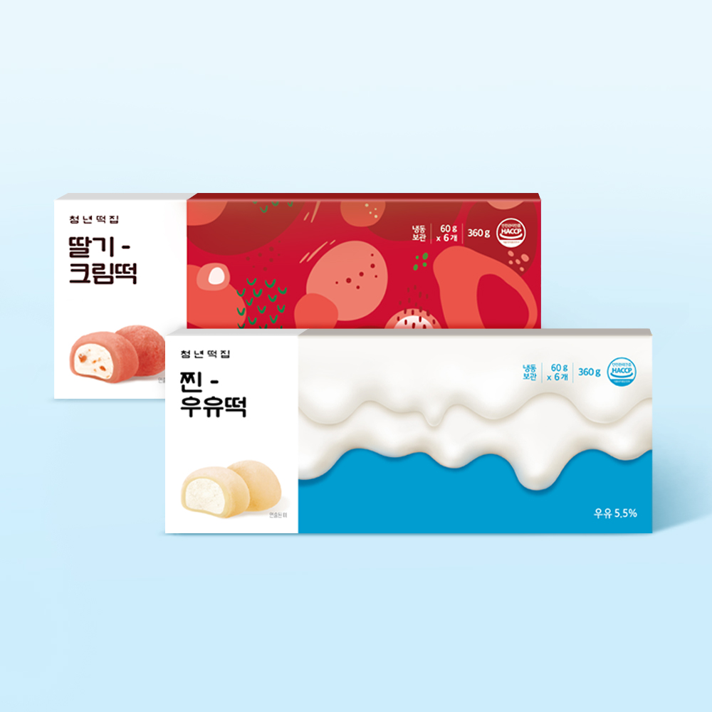 실시간 화제의 SET(찐우유떡+딸기크림떡) - 쭉쭉가래떡 증정